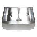 Contempo Living 33 in Stainless Steel Curved Farmhouse Apron Single Bowl Kitchen Sink 16 Gauge EFS3321